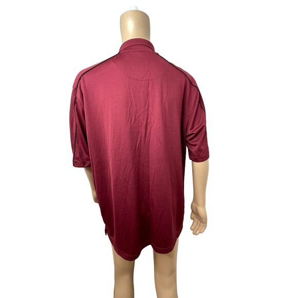 Top Flite Men's XL Golf Polo Shirt Maroon Short Sleeve Polyester 3 Button Casual - Picture 4 of 11
